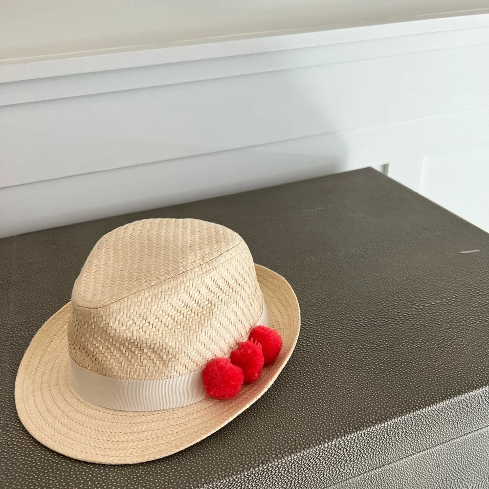 Shade critters girls fedora 2t-4/5 with Pink Pom Poms